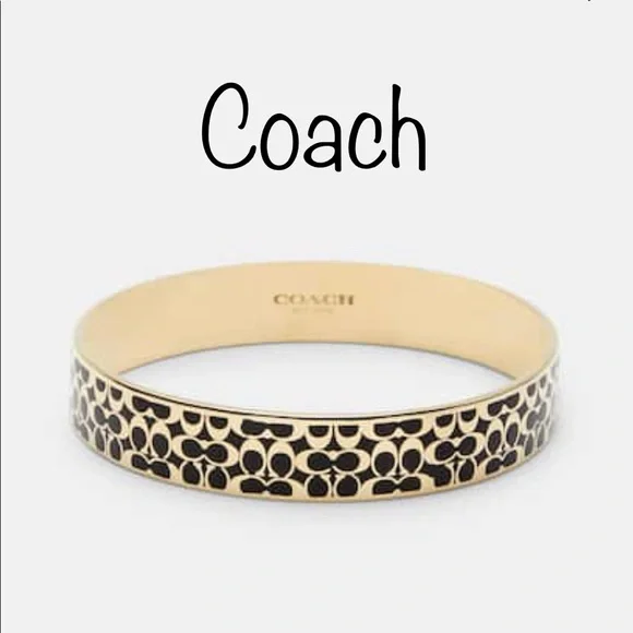 Coach Jewelry Coach Signature Black Gold Bangle Final Price